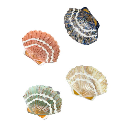 Hand-Painted Seashell Claw Hair Claw