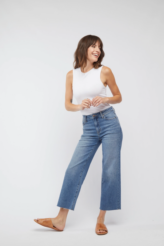 Aberdeen Ankle Crop High Rise Jean - Vintage Worn - Oliver Logan