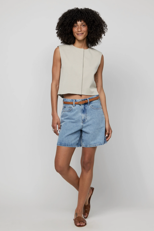 Emerson High Rise Long Shorts Light Worn - Oliver Logan