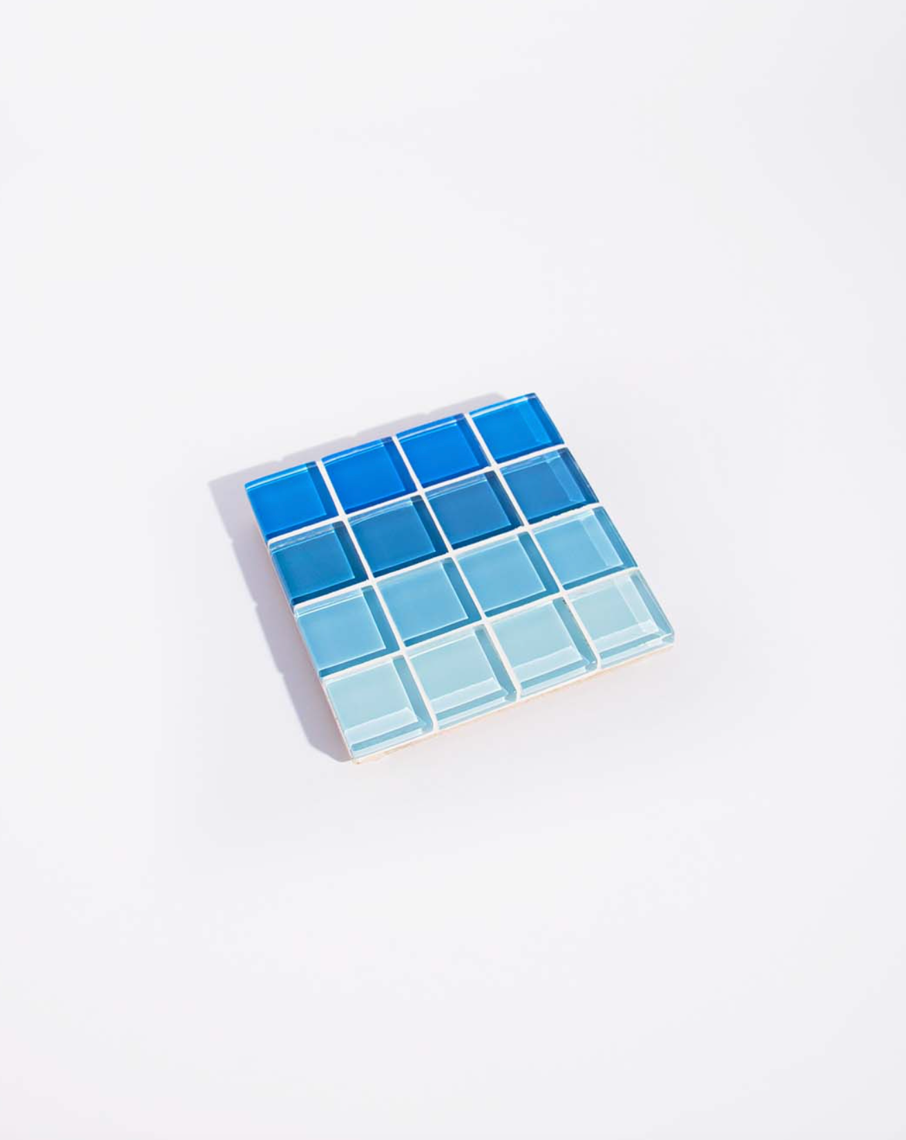 Glass Tile Coaster - Blue Ombre - Subtle Art Studios