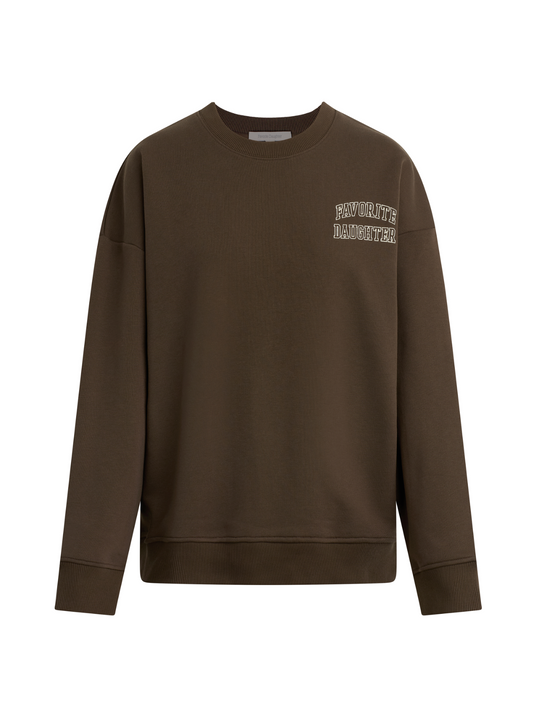 The Collegiate Chest Logo Sweatshirt - Brown - Favorite Daughter