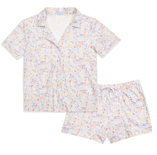 Rhode Island Women’s Button Front Short Pajama Set
