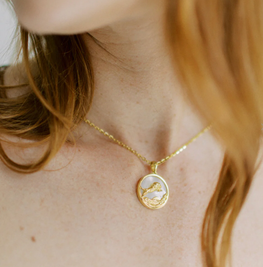 Zodiac Collection Mother of Pearl Pendant (ALL ZODIACS) - Freya Rose London