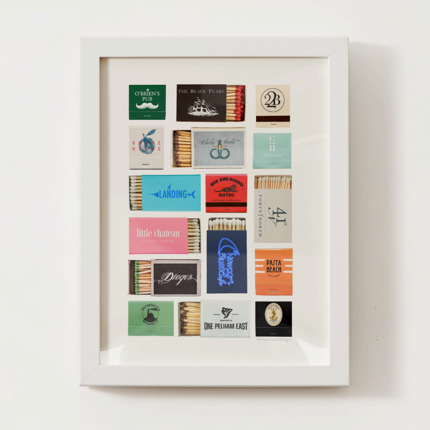 Newport Matchbox Print - Coastal Ave Design
