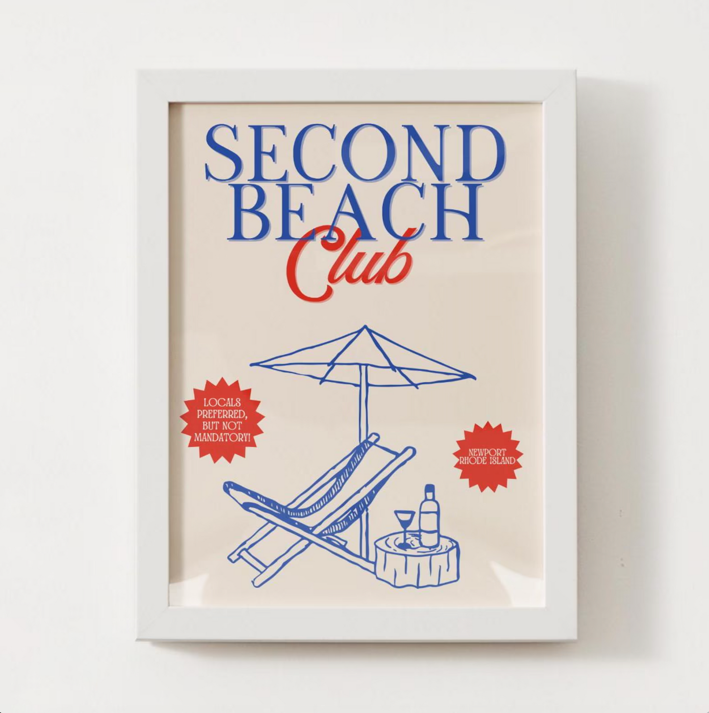Second Beach Club Art Print - Coastal Ave Design