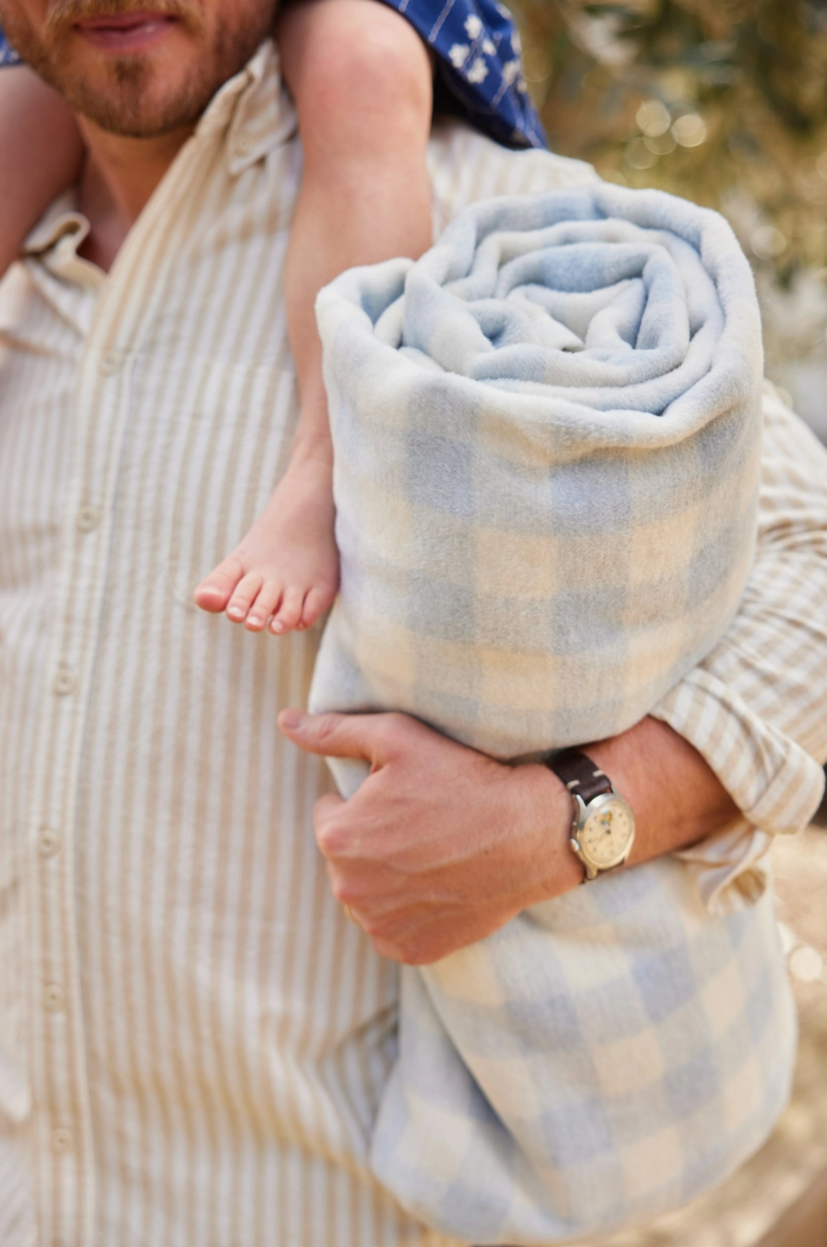 Cozy Gingham Sky Blanket- Chappywrap