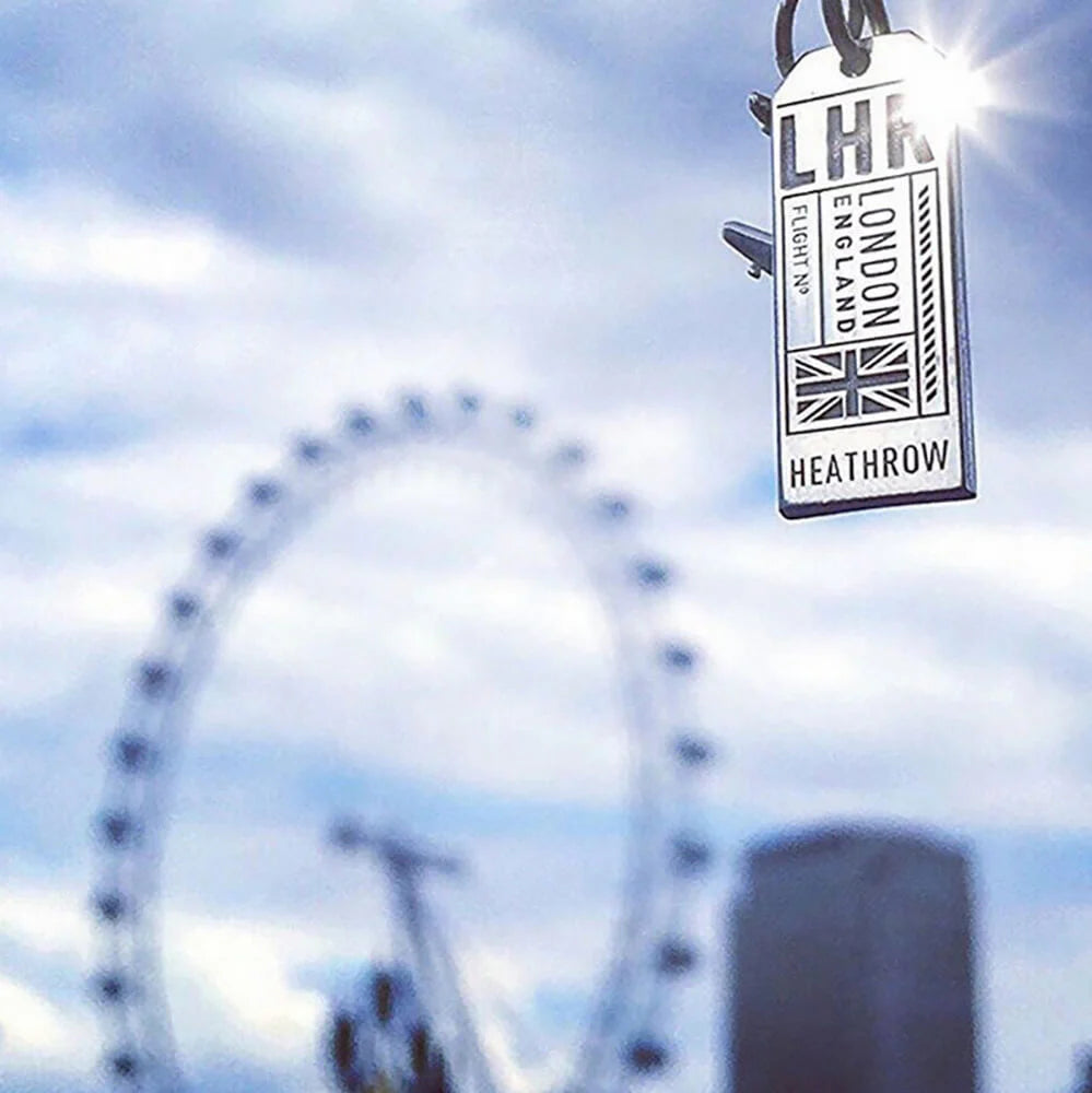 London LHR Luggage Tag Charm - Sterling Silver - Jet Set Candy