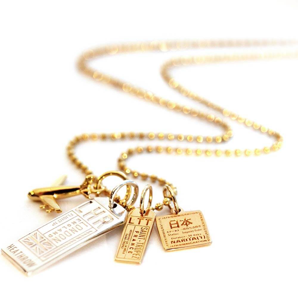 London LHR Luggage Tag Charm - Sterling Silver - Jet Set Candy