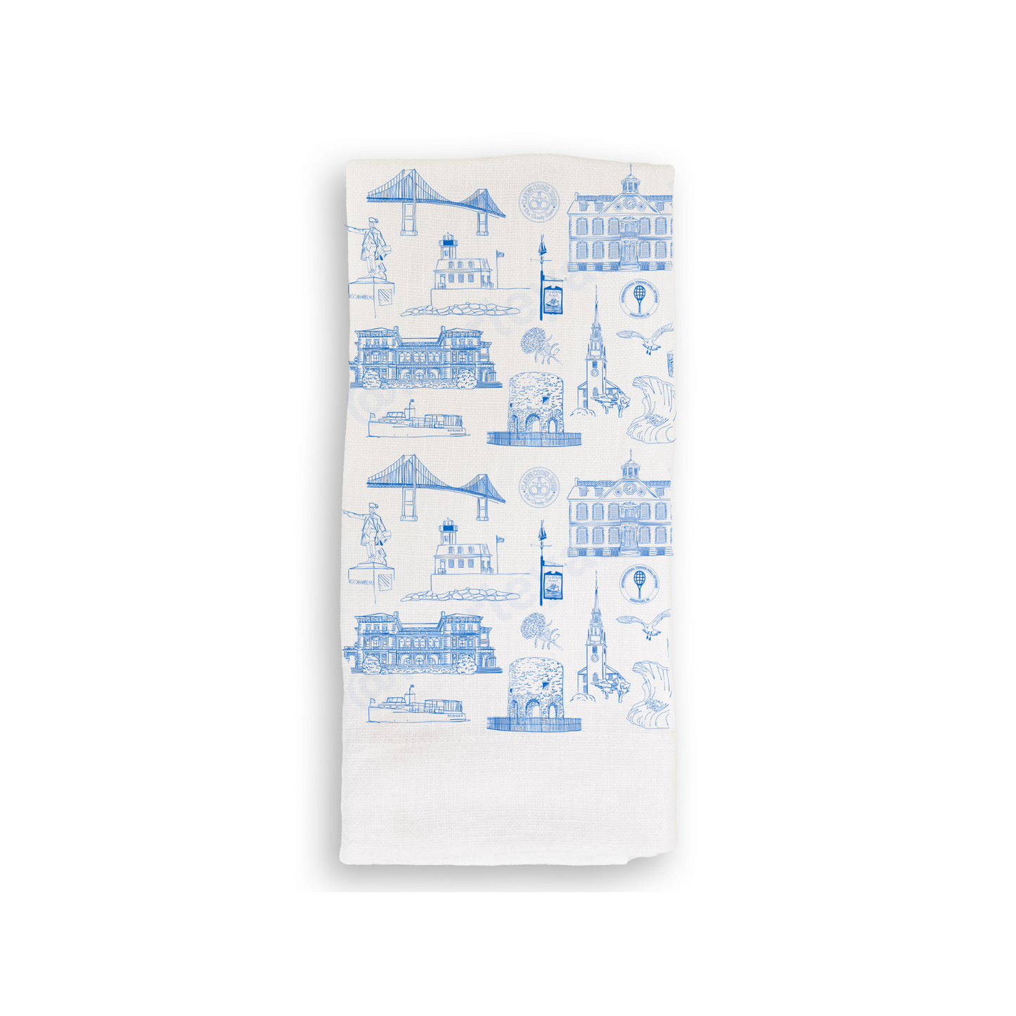 Newport Toile Linen Tea Towel - MarleyArted