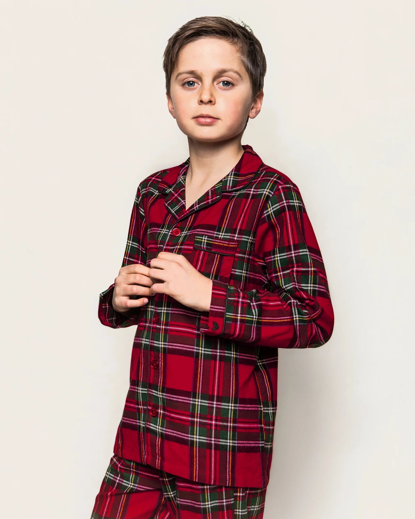 Kid's Twill Pajama Set in Imperial Tartan - Petite Plume