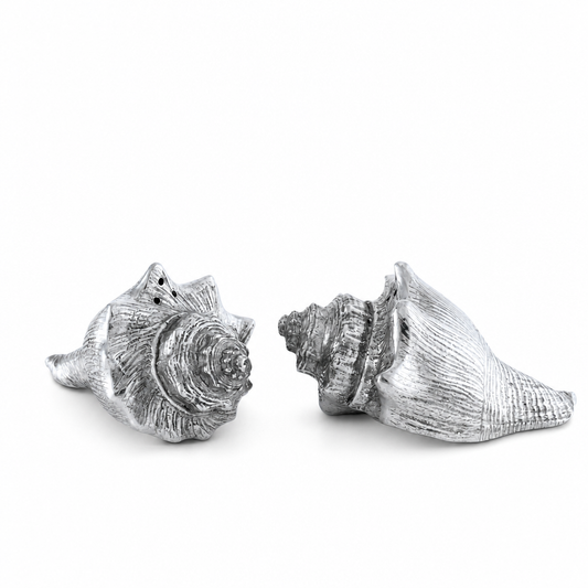 Pewter Conch Shells Salt & Pepper Set