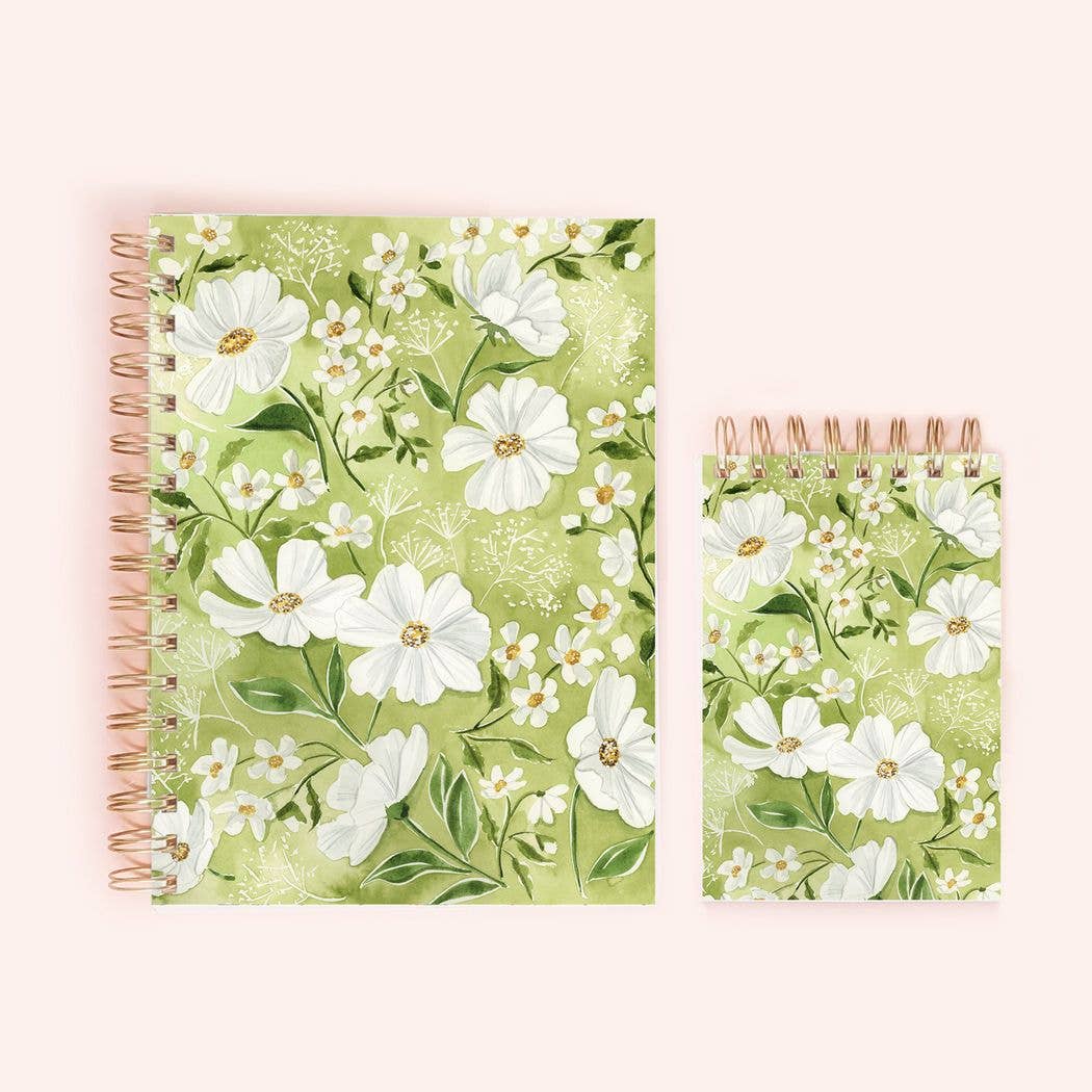 Green Florals Spiral Notebook