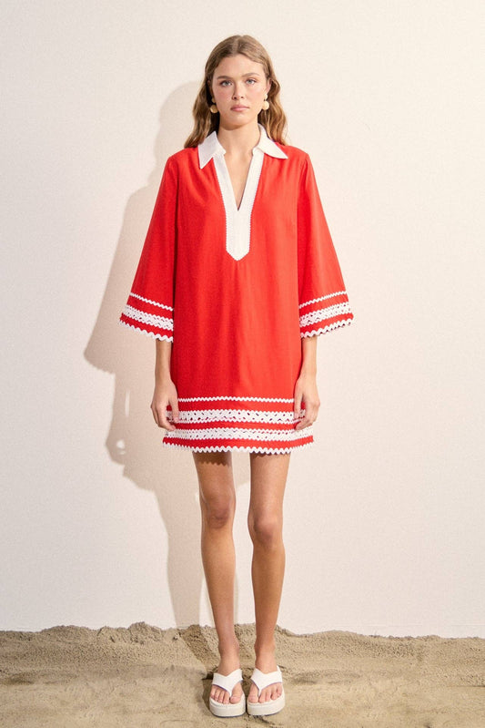 The Ric Rac Tunic Mini Dress - English Factory