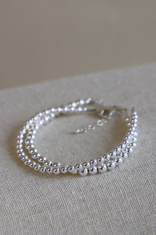 Silver Filled Beaded Bracelet - 5mm - Katie Waltman