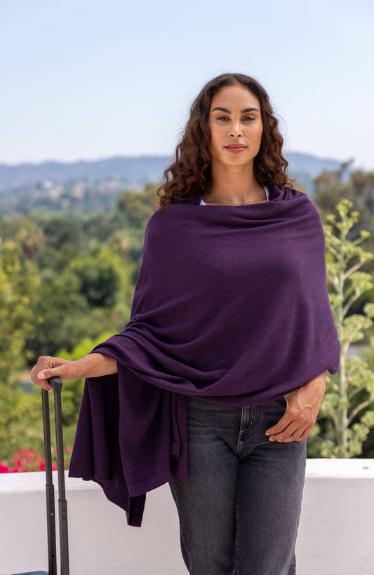 Dreamsoft Organic Cotton Travel Scarf - Blackberry - Zestt Organics