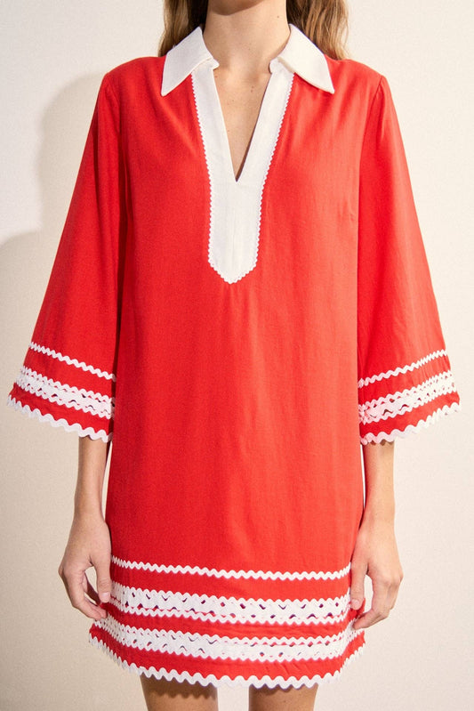 The Ric Rac Tunic Mini Dress - English Factory