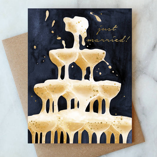 Wedding Bubbles Champagne Tower Card - Abigail Jayne Design