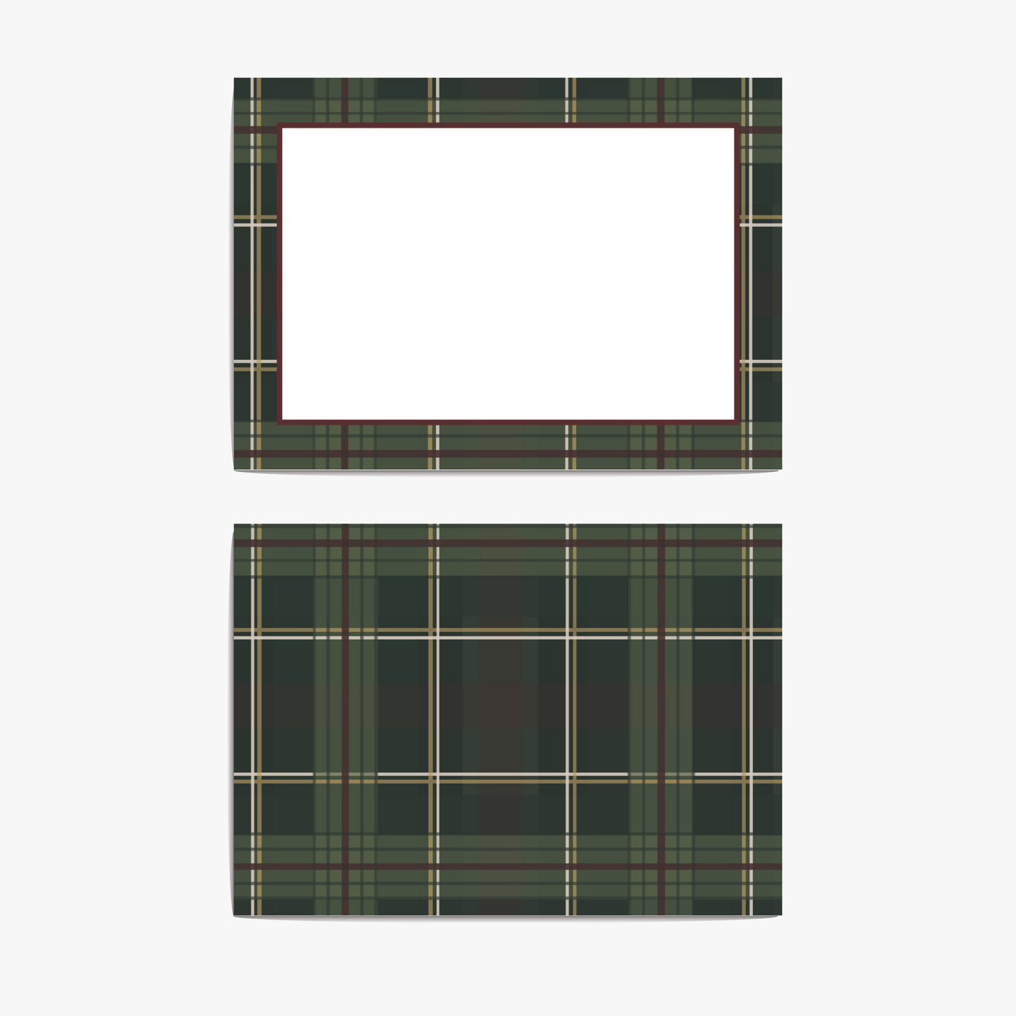 Green Plaid Notelets
