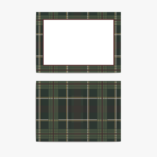 Green Plaid Notelets