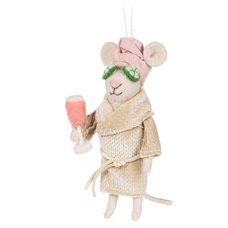 Spa Mouse with Cucumbers Ornament