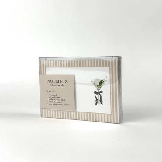Olive Martini with Bow Notelets