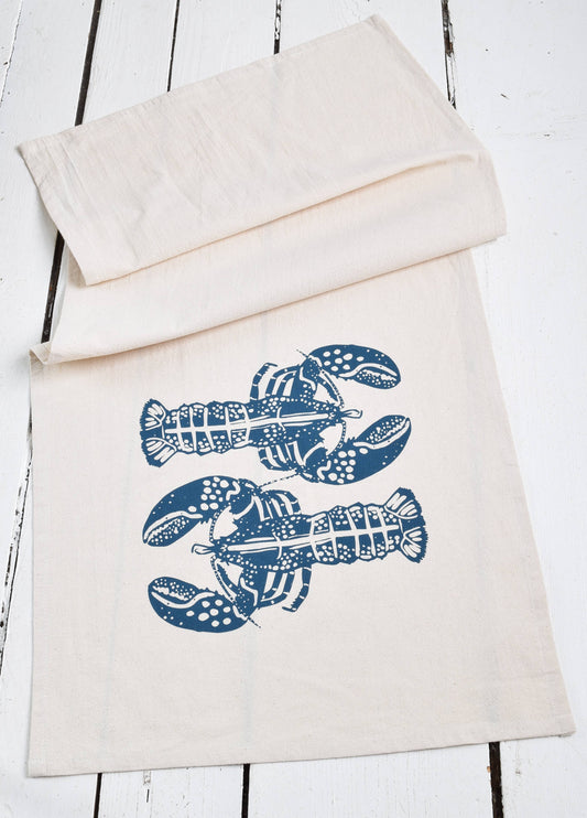 Double Lobster Tea Towel in Navy - Nautical Decor - Kitchen