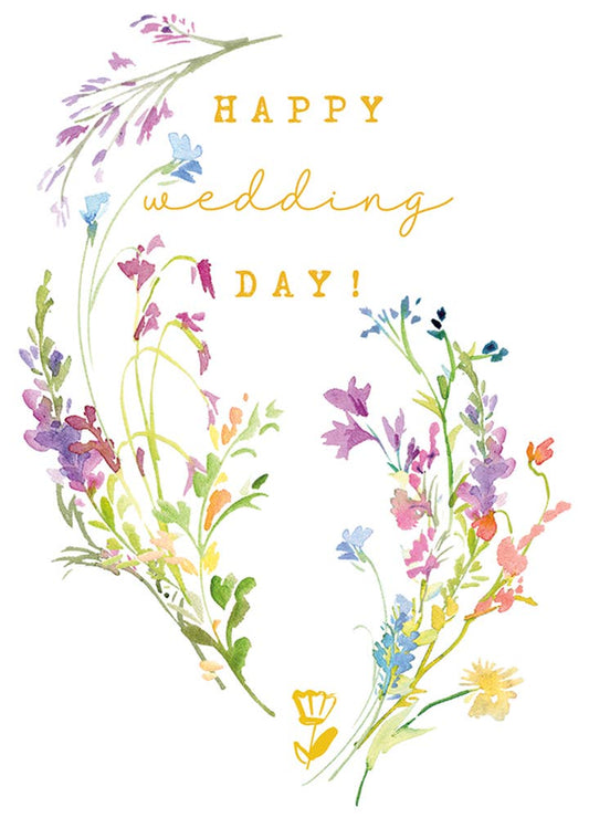 Wildflowers Wedding Day Card