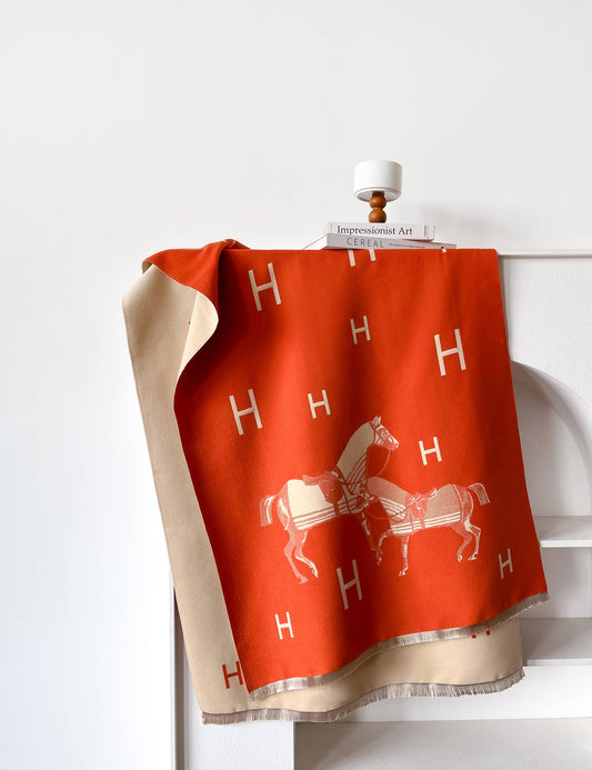 Equestrian Orange + Cream Stable Reversible Wrap