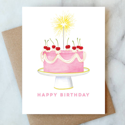 Sparkler Cake Greeting Card - Abigail Jayne Design