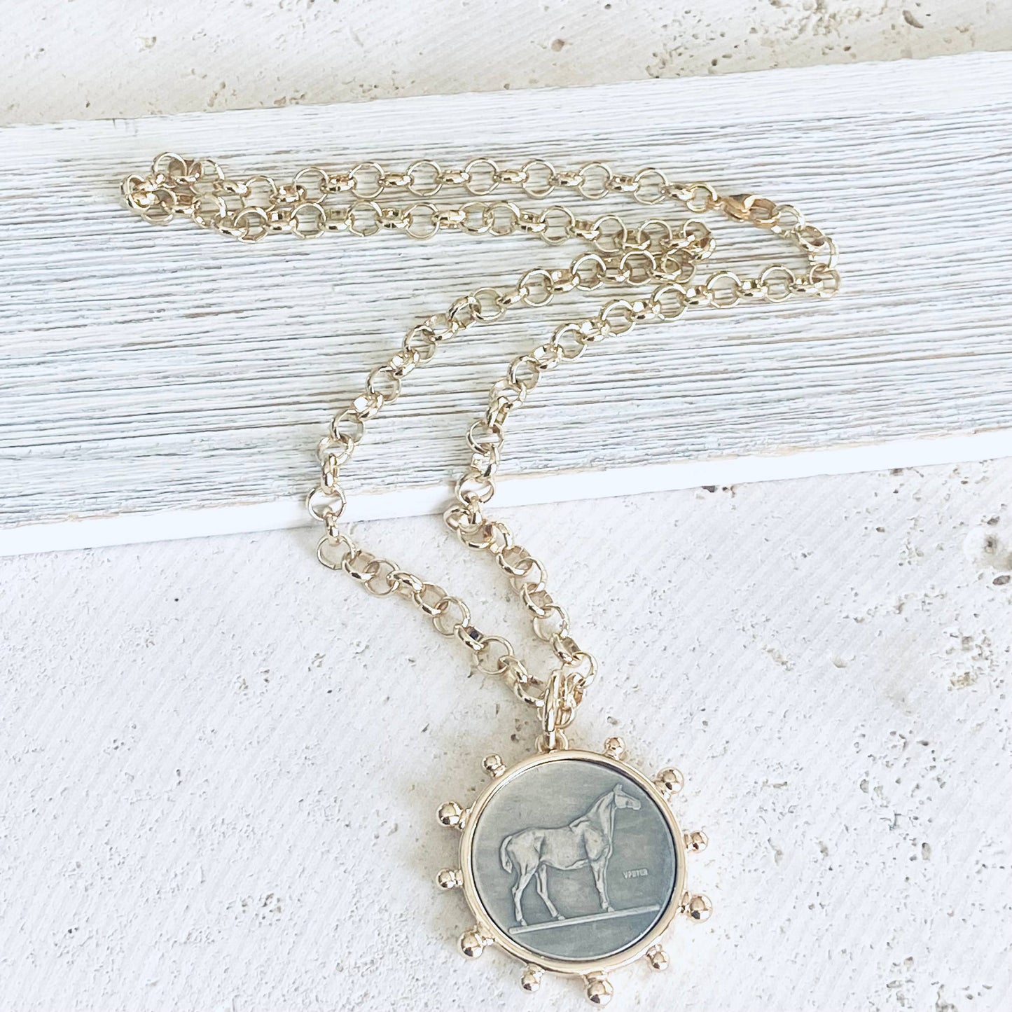 Horse Coin Chain Necklace