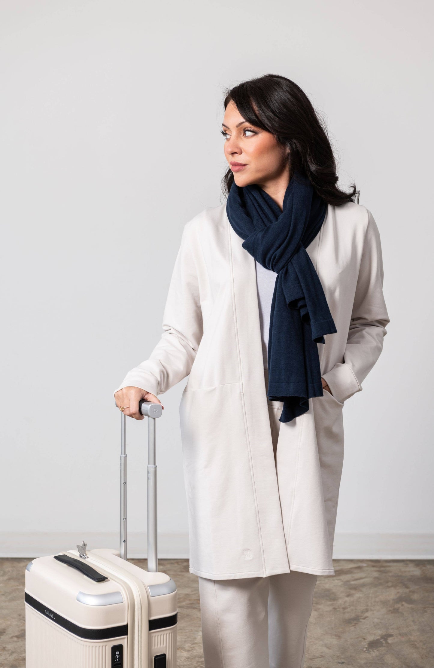 Dreamsoft Organic Cotton Travel Scarf Oxford Blue - Zestt Organics