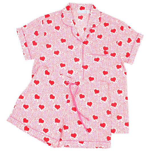 Lotta Love Short Sleeve Shorty Pajamas - Needham Lane