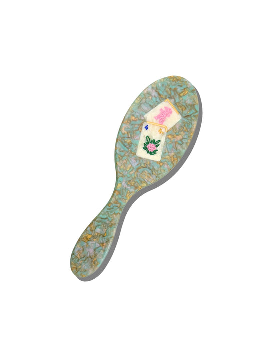 Flower Mahjong Hair Brush