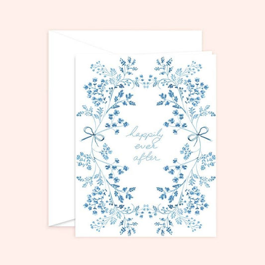 Happily Ever After Floral Wedding Card