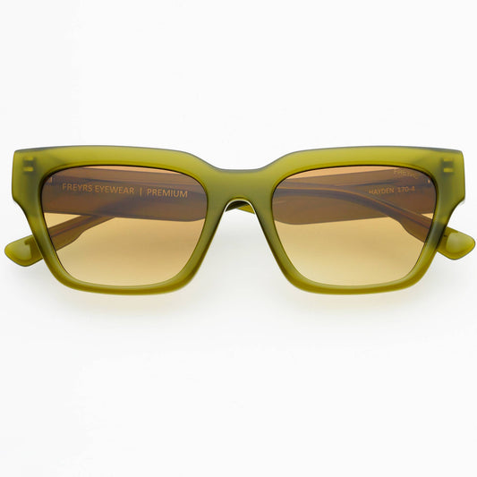 Hayden Acetate Unisex Rectangular Sunglasses - Midnight Olive - FREYRS