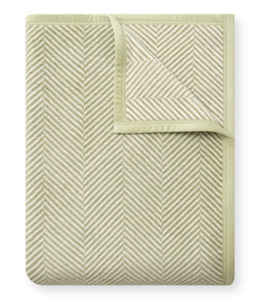 Harborview Herringbone Garden Green Blanket - Original