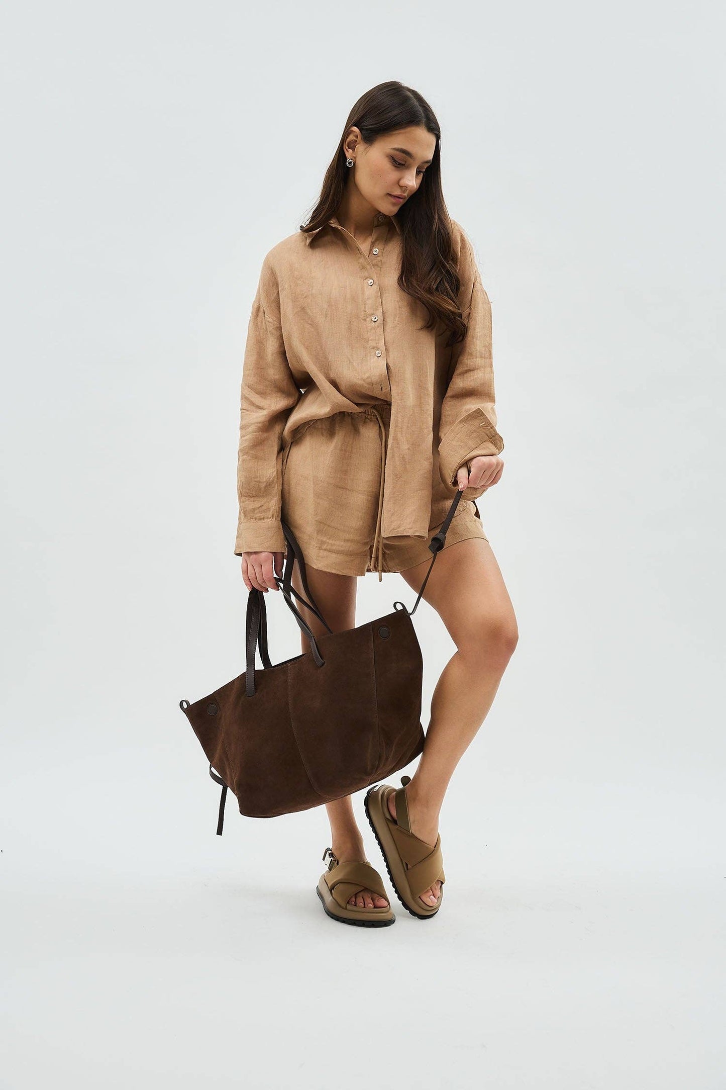 Montana Brown Suede Tote Bag