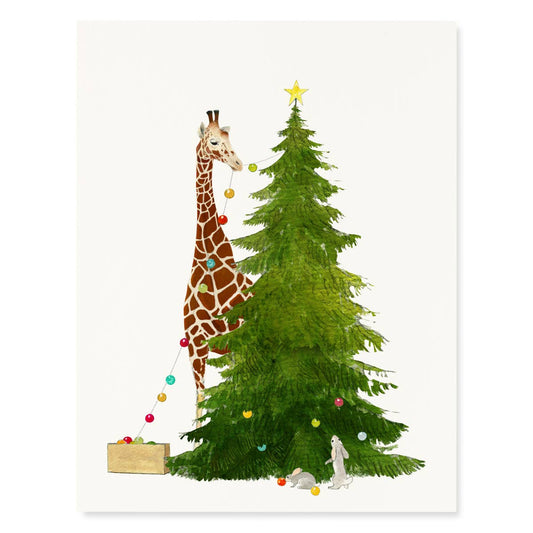 Star Trimmer - Holiday Christmas Card - Giraffes
