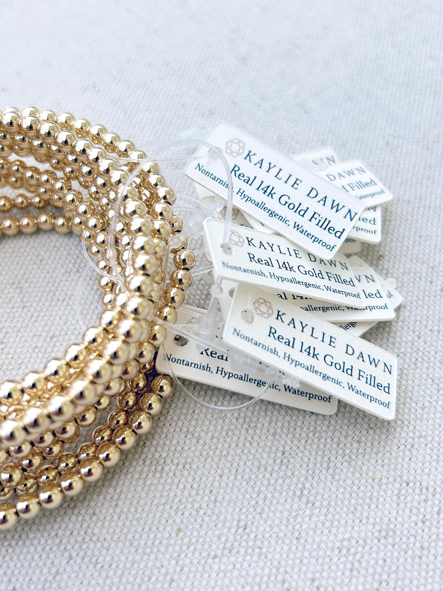 Stretchy Shell Charm Bracelet - GOLD FILL - Kaylie Dawn