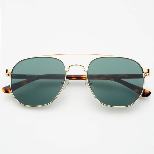 Austin Unisex Sunglasses - Gold + Green - FREYRS