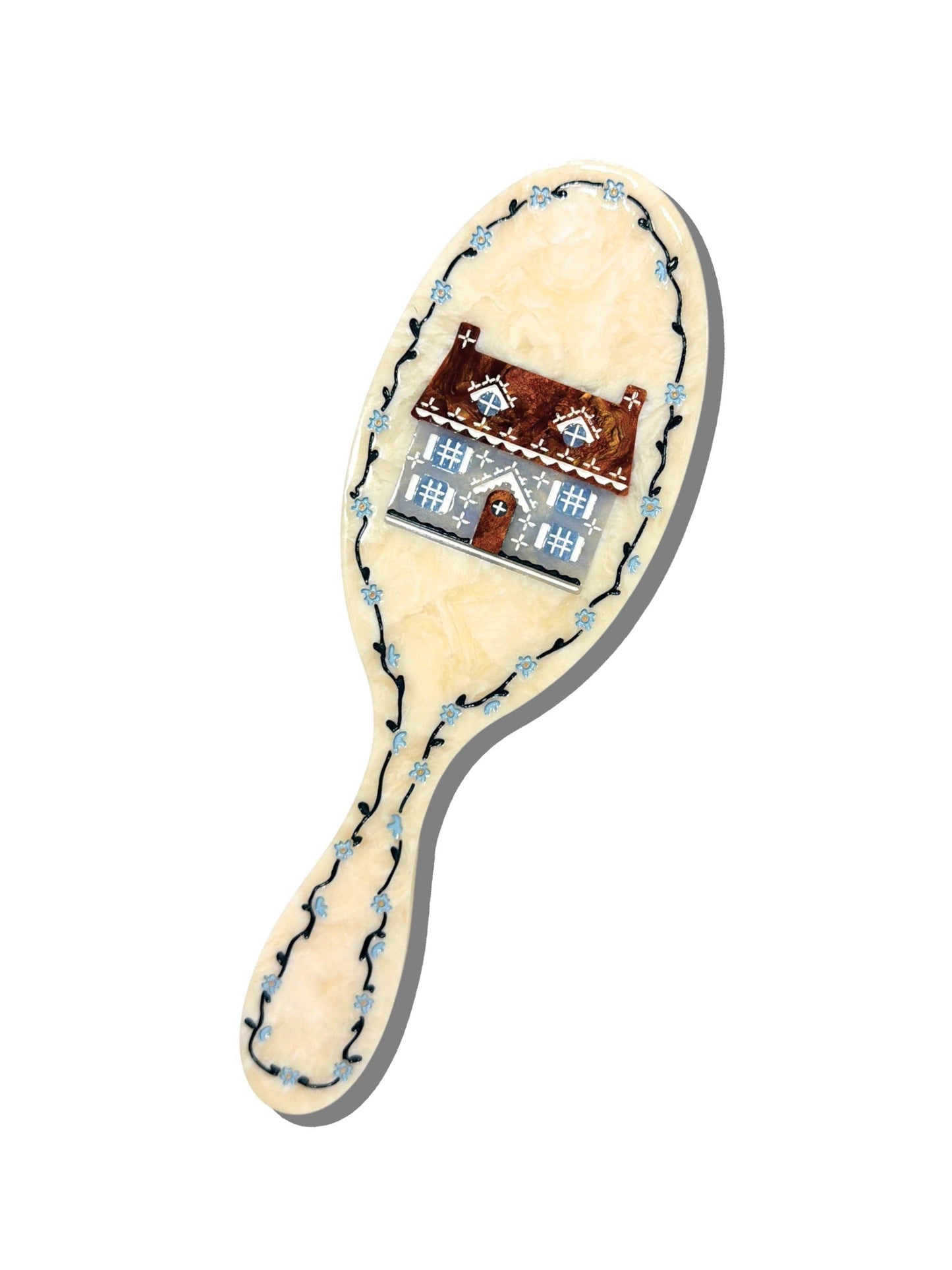 Hand-painted Cottage Cross Stitched Brush