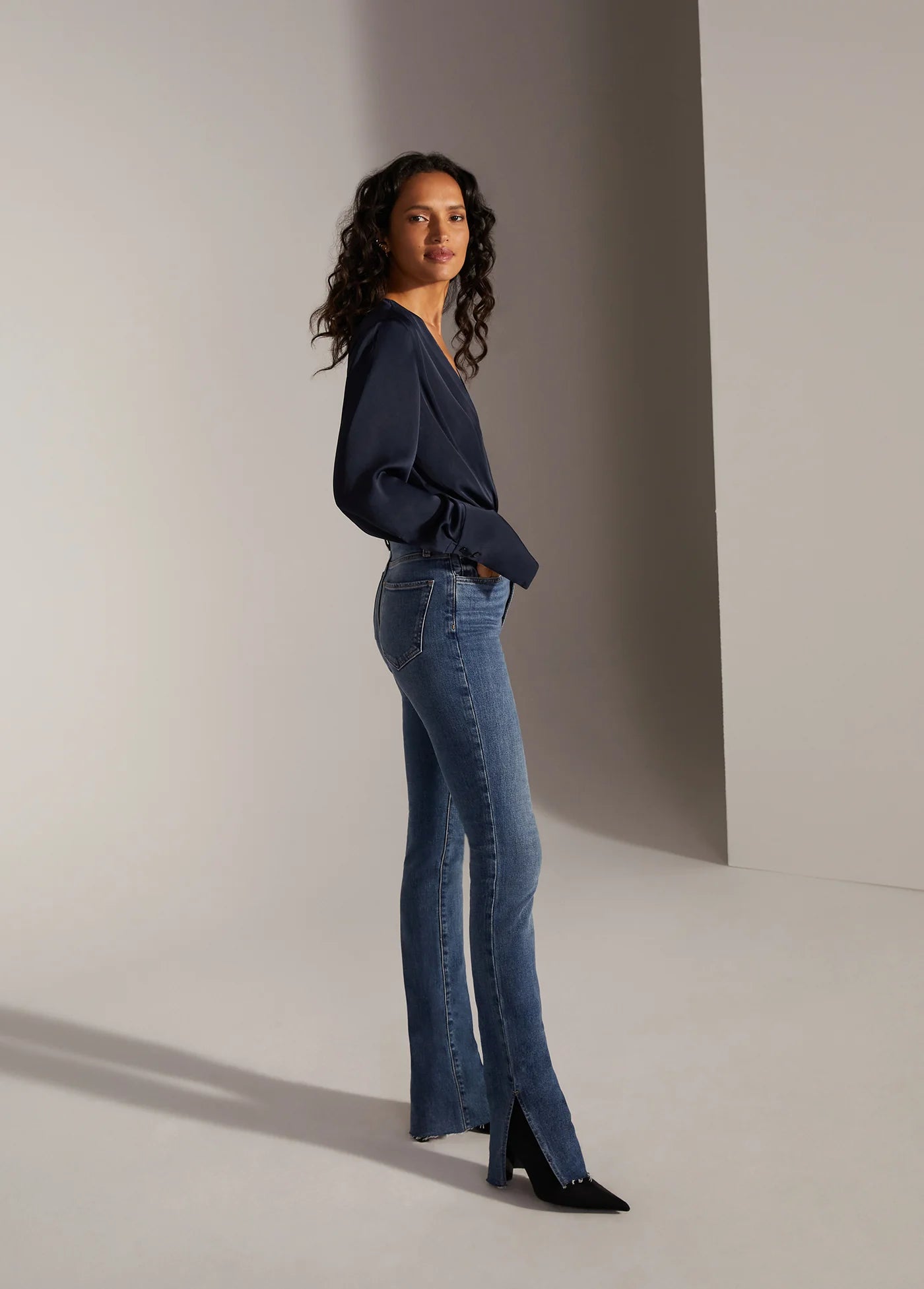 The Date Blouse Bodysuit - Navy - Favorite Daughter