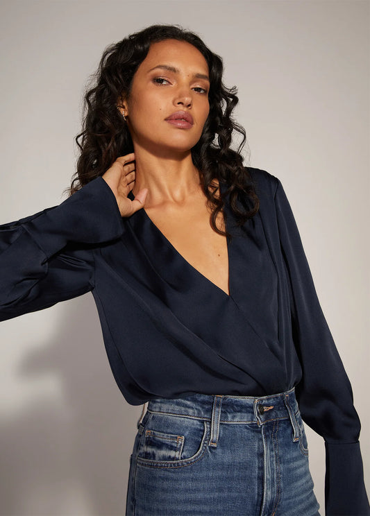 The Date Blouse Bodysuit - Navy - Favorite Daughter