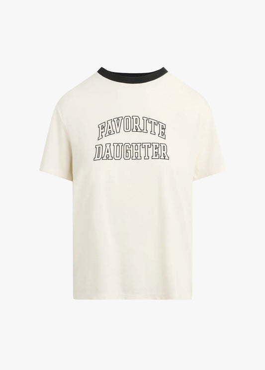 The Collegiate Classic Tee - White/Black - Favorite Daughter