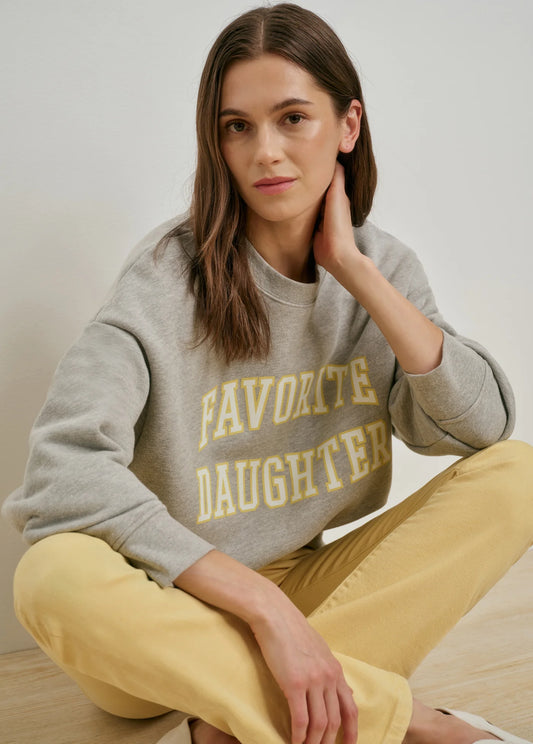 The Collegiate Sweatshirt - Grey and Golden - Favorite Daughter