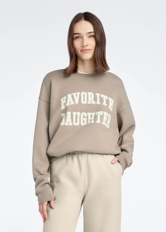The Collegiate Sweatshirt - Soft Taupe Gardenia