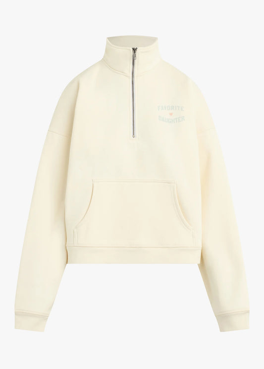The Favorite Daughter Half Zip Sweatshirt - Cream