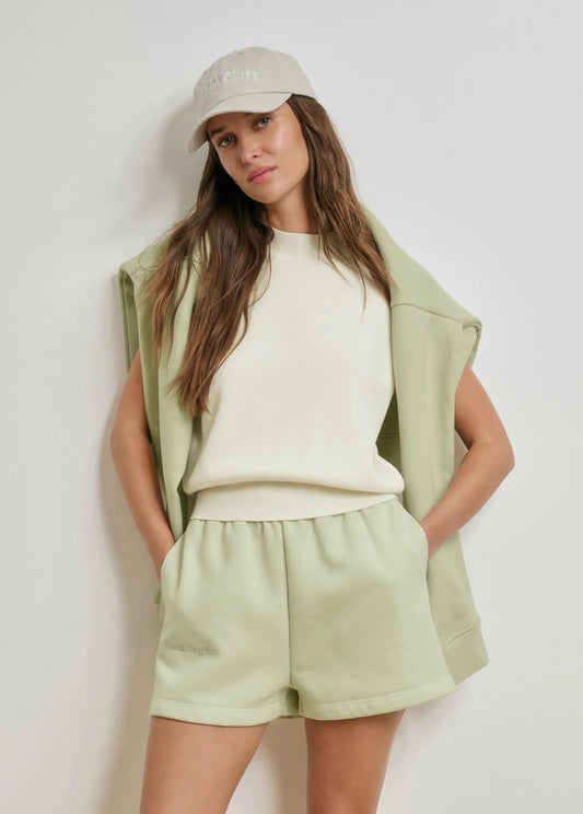 The Favorite Daughter Embroidered Sweat Short - Sage