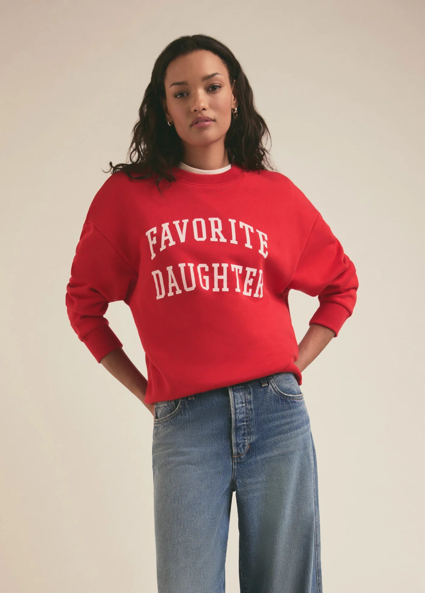 The Collegiate Logo Sweatshirt - Red - Favorite Daughter