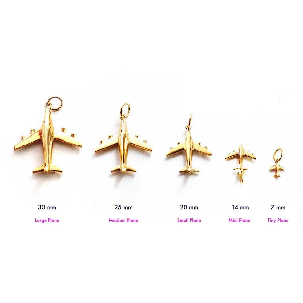 Airplane Charm (Medium) - Gold Vermeil - Jet Set Candy
